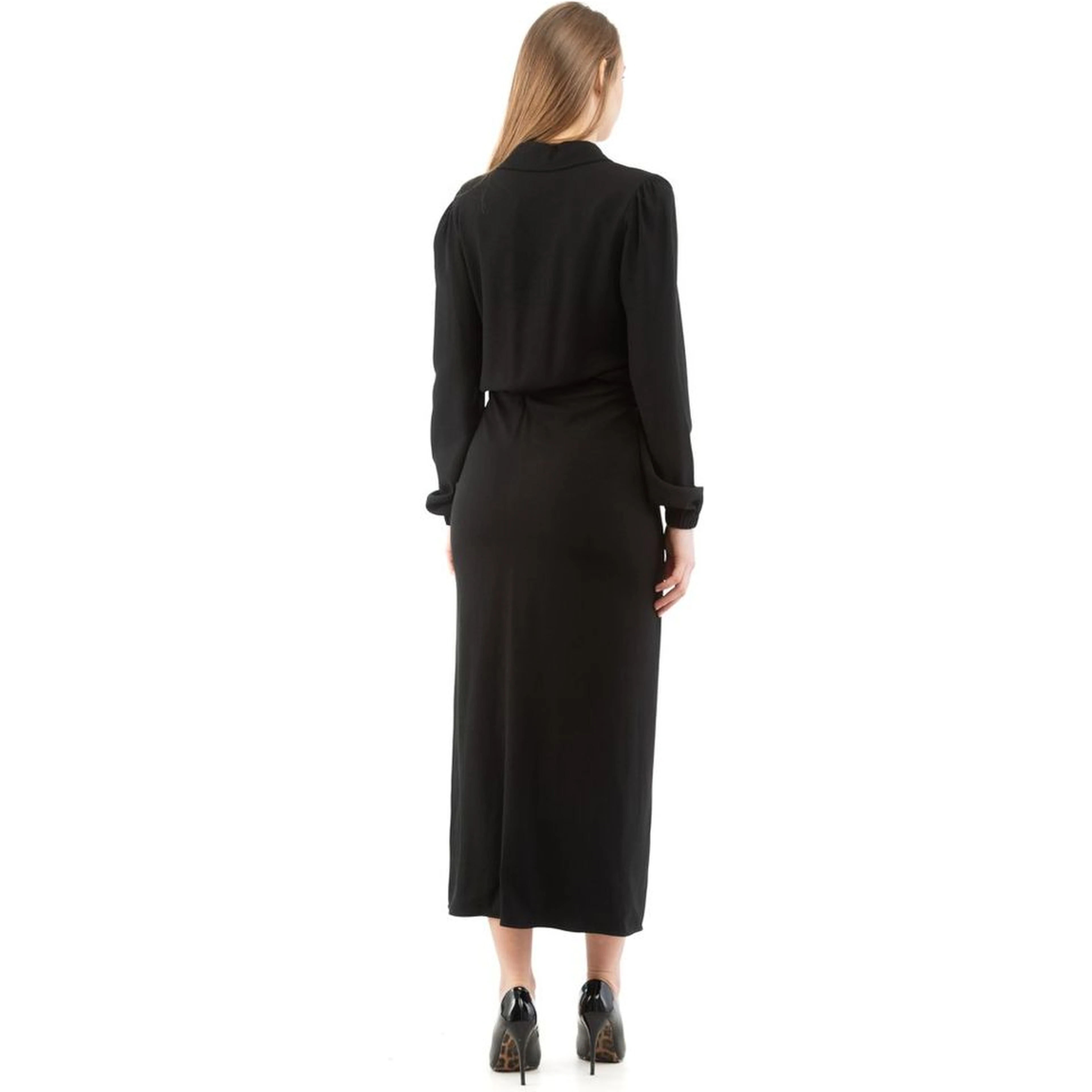 Black Marabou Casual Dress