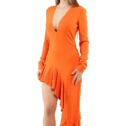 Orange Marabou Cocktail Dress