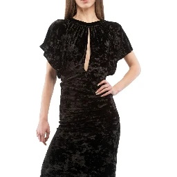 Black Polyester Casual Dress