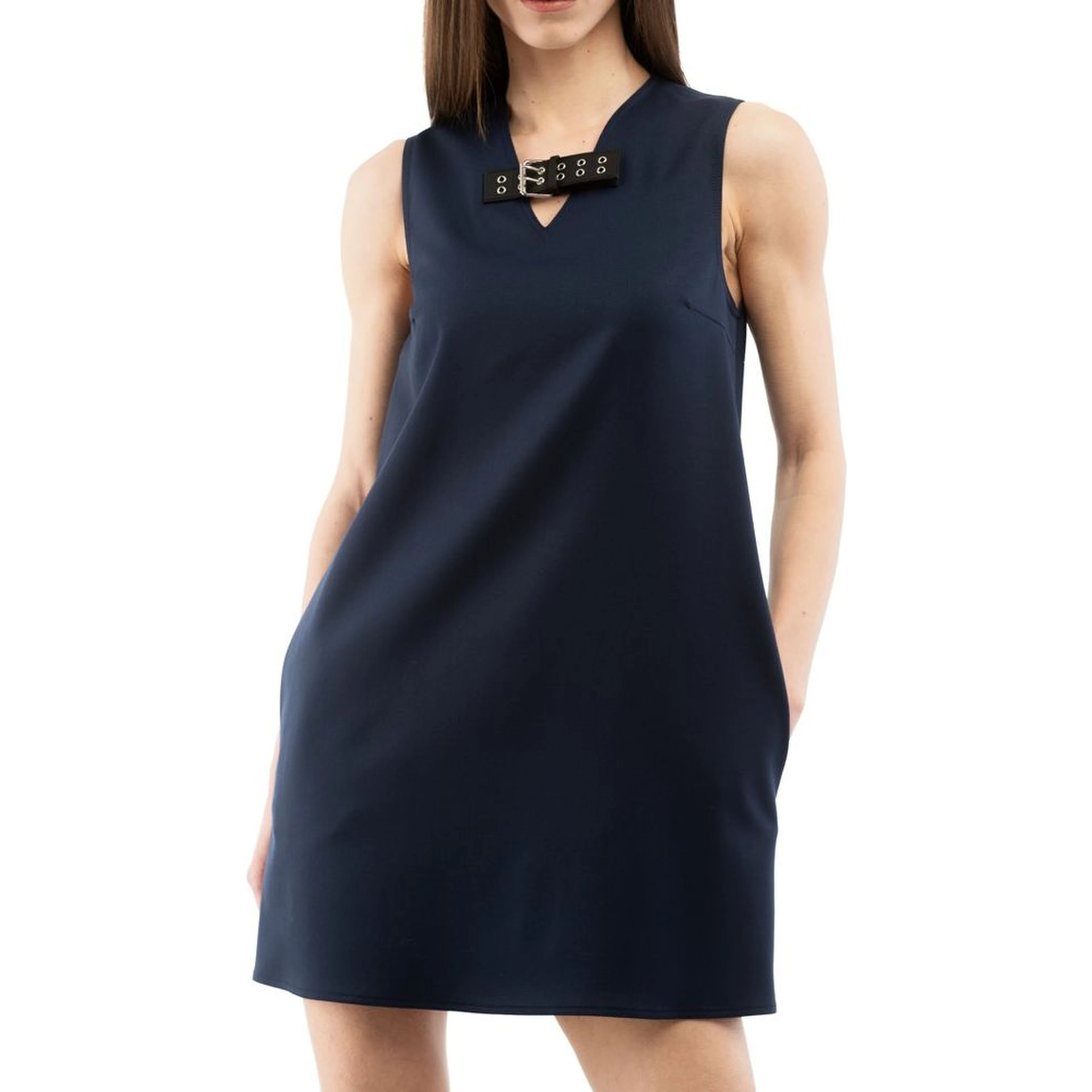 Blue Polyester Casual Dress