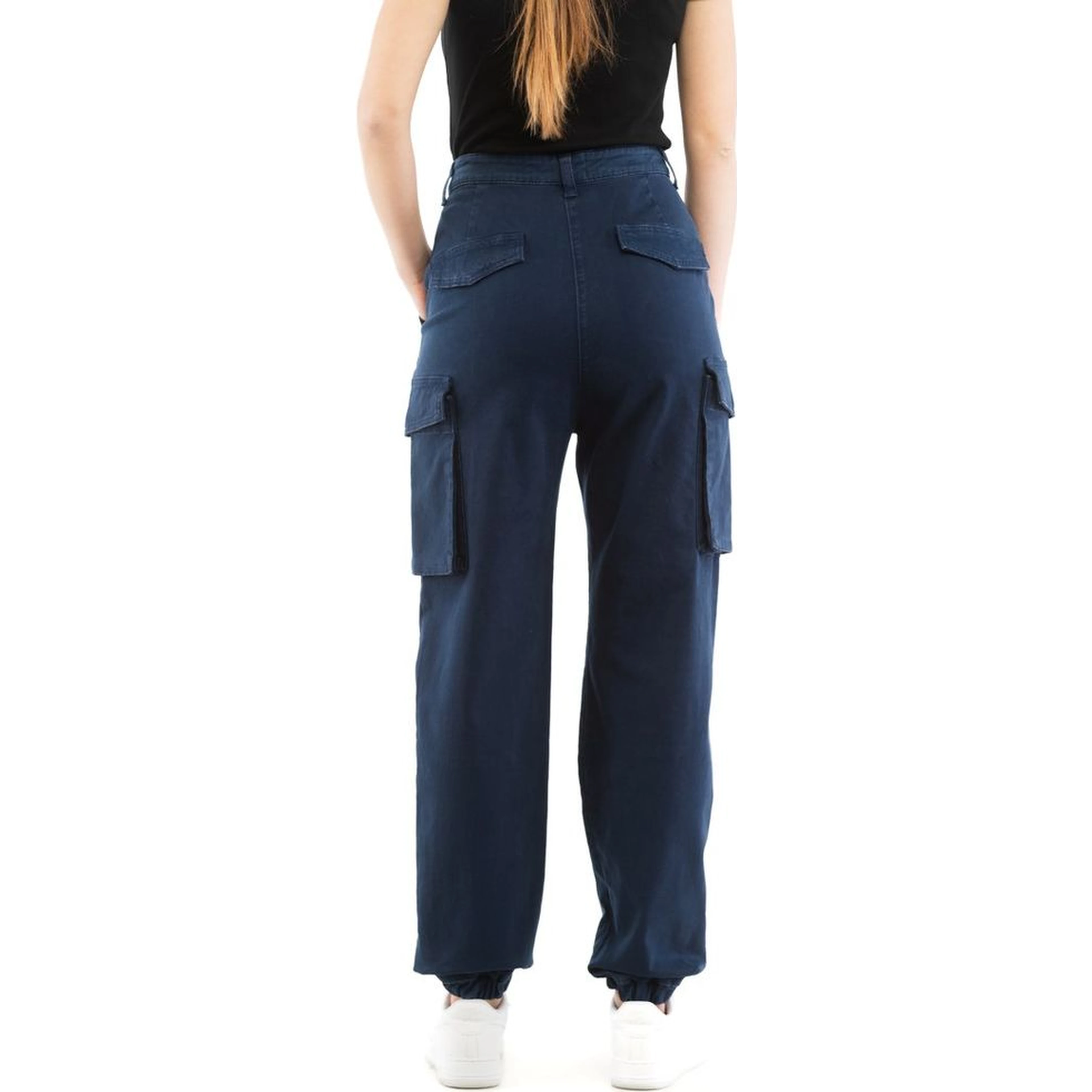 Blue Cotton Cargo Pants