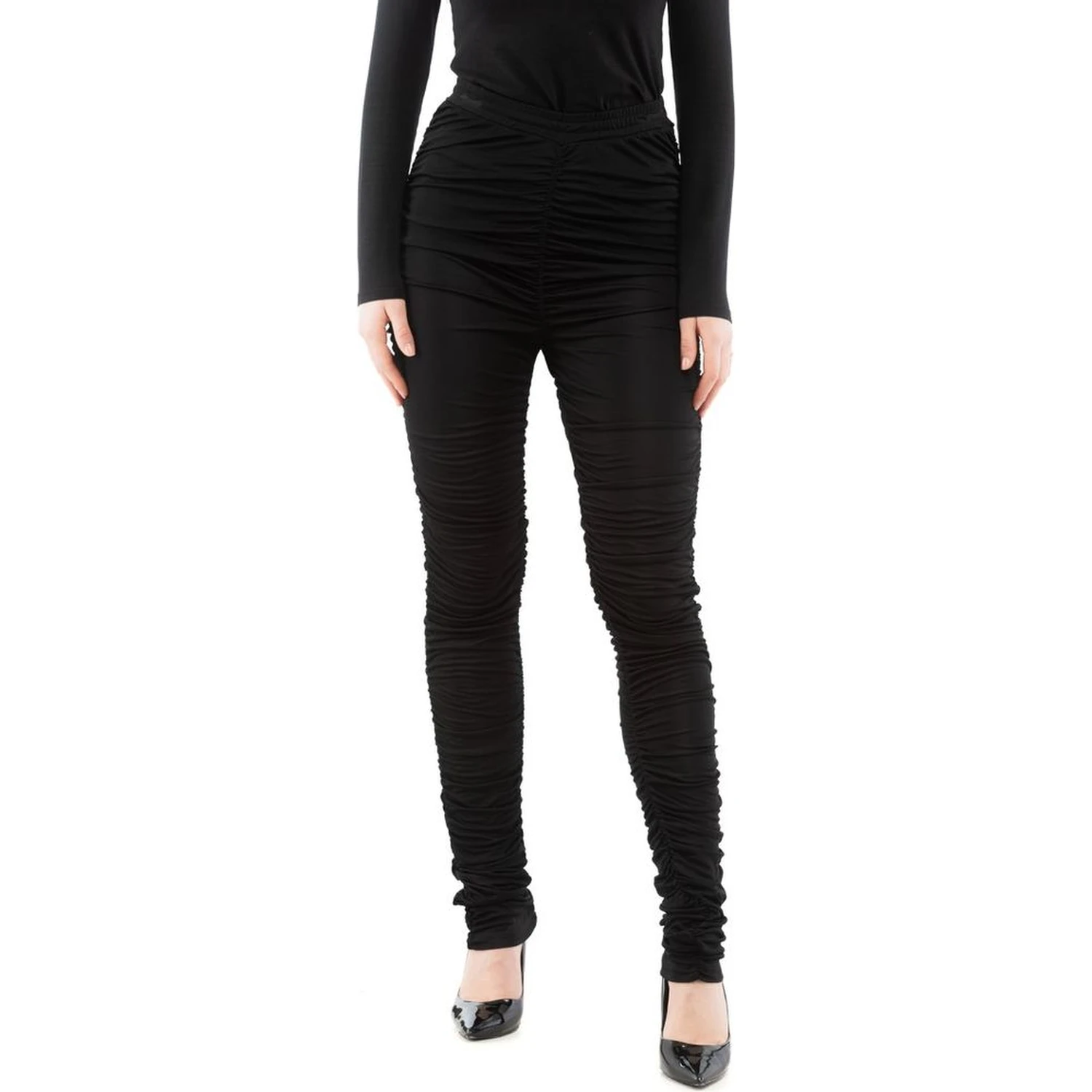Black Viscose Casual Pants