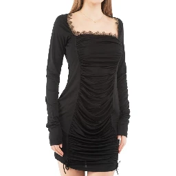 Black Viscose Casual Dress