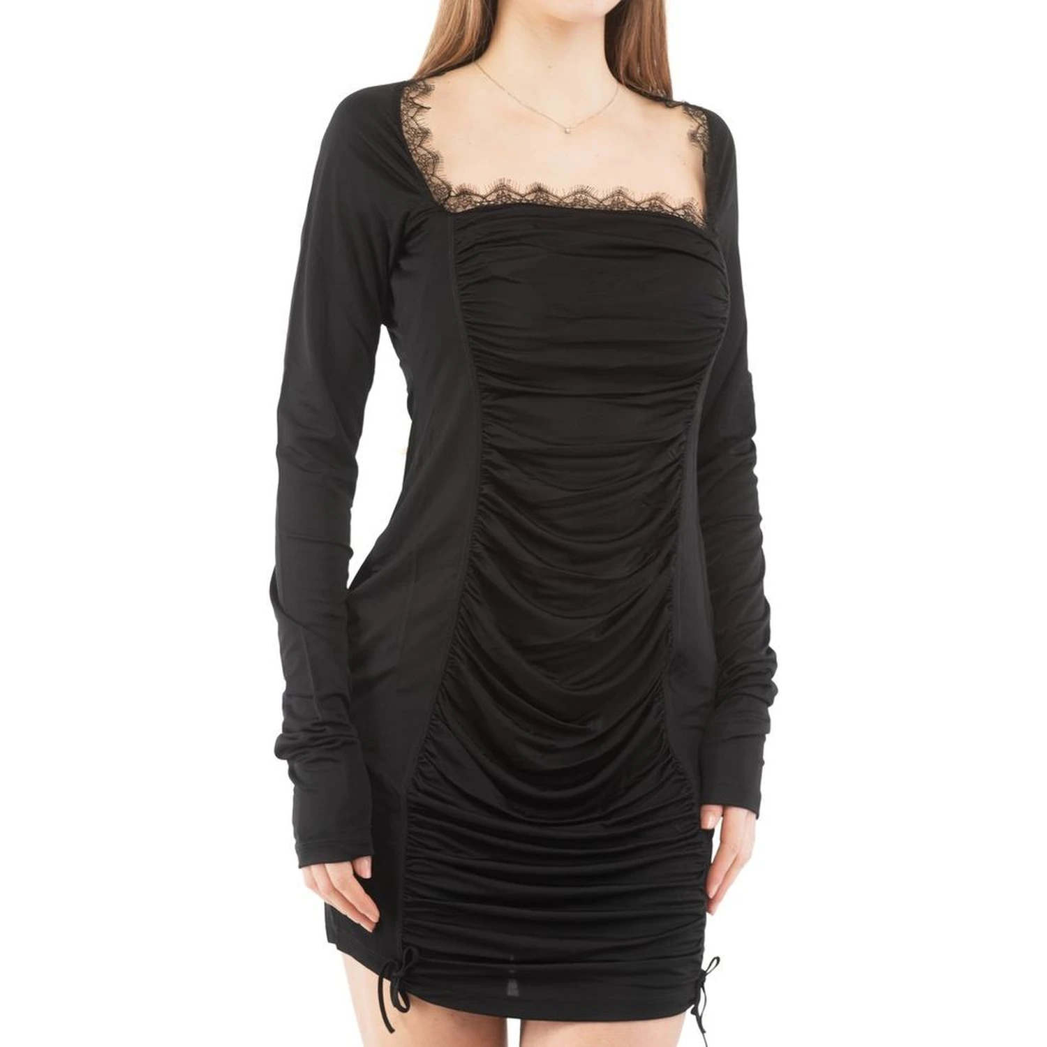 Black Viscose Casual Dress