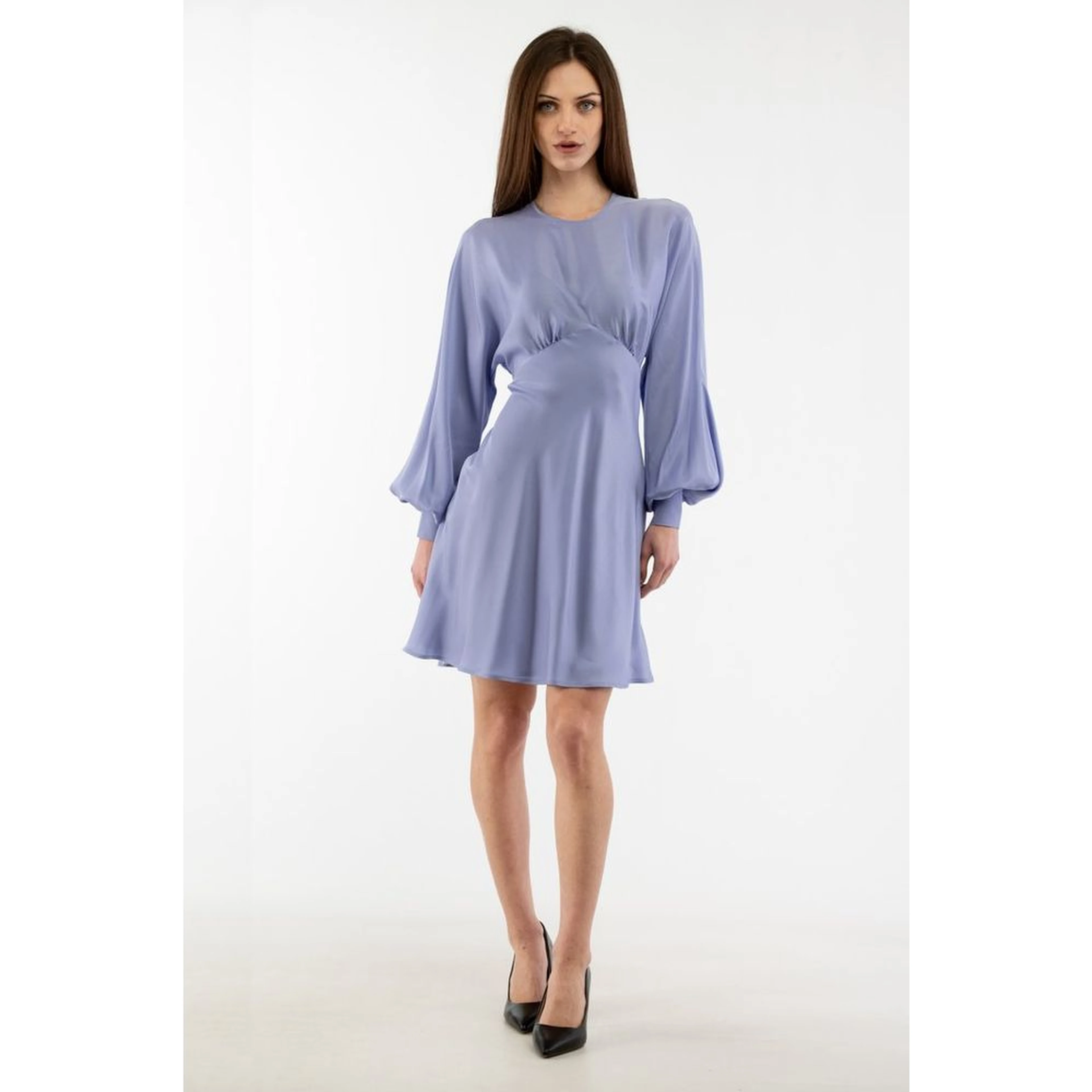 Purple Marabou Casual Dress