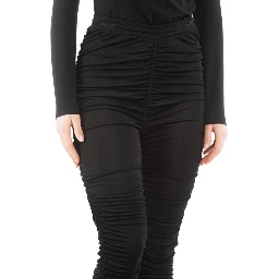 Black Viscose Casual Pants