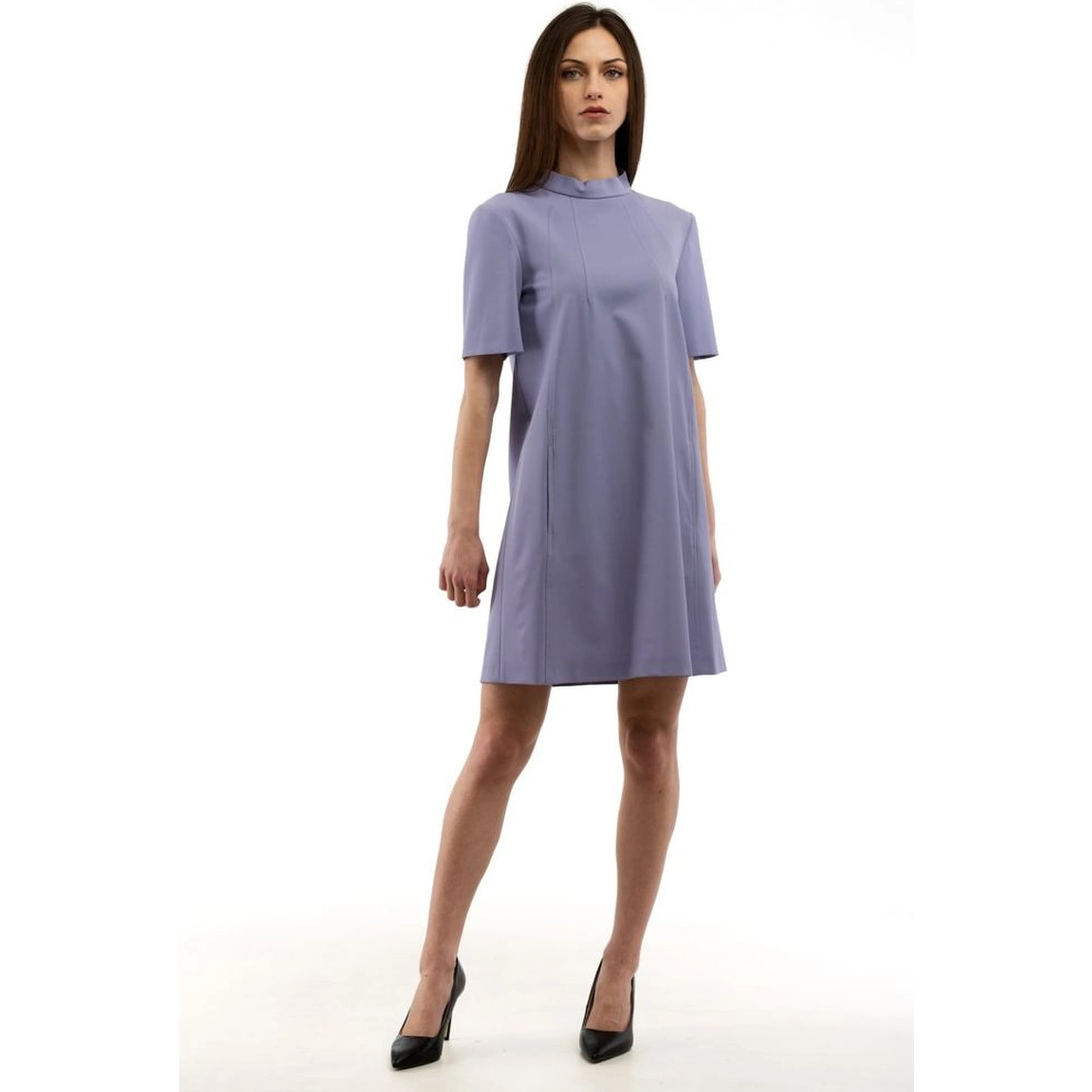Purple Polyester Casual Dress