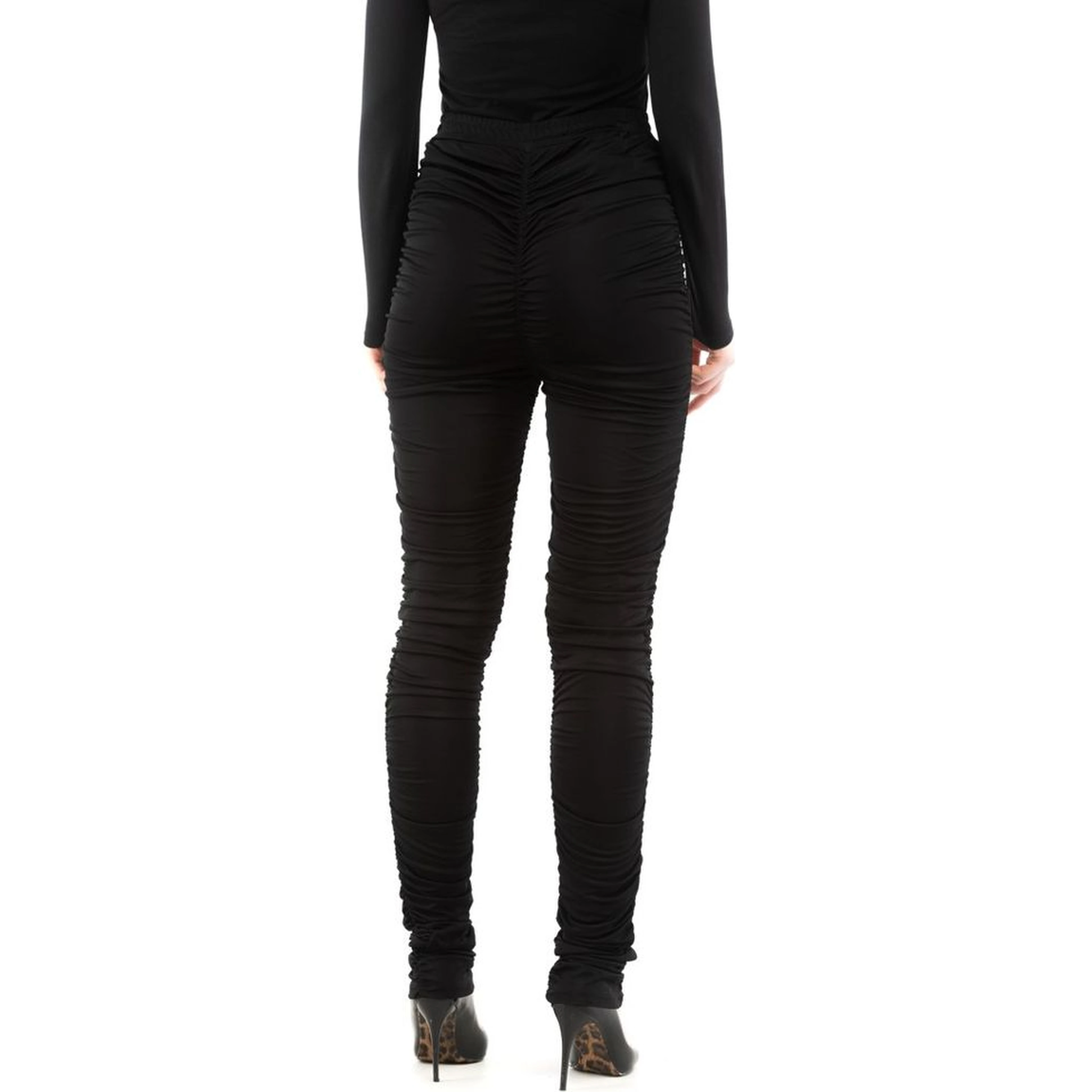 Black Viscose Casual Pants