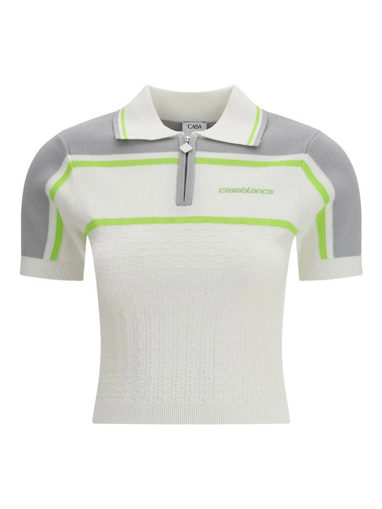 White Viscose Polo Shirt