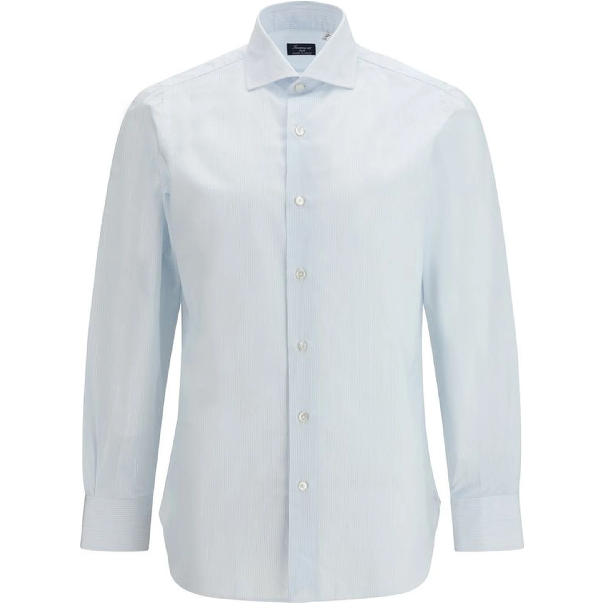 قميص قطني أزرق بنقشة