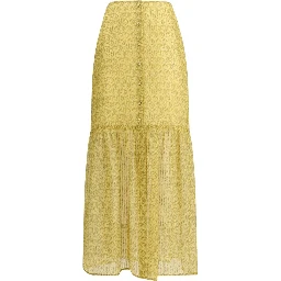 Bicolor Silk Long Skirt