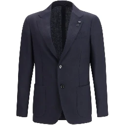 Blue Fleece Wool Blazer