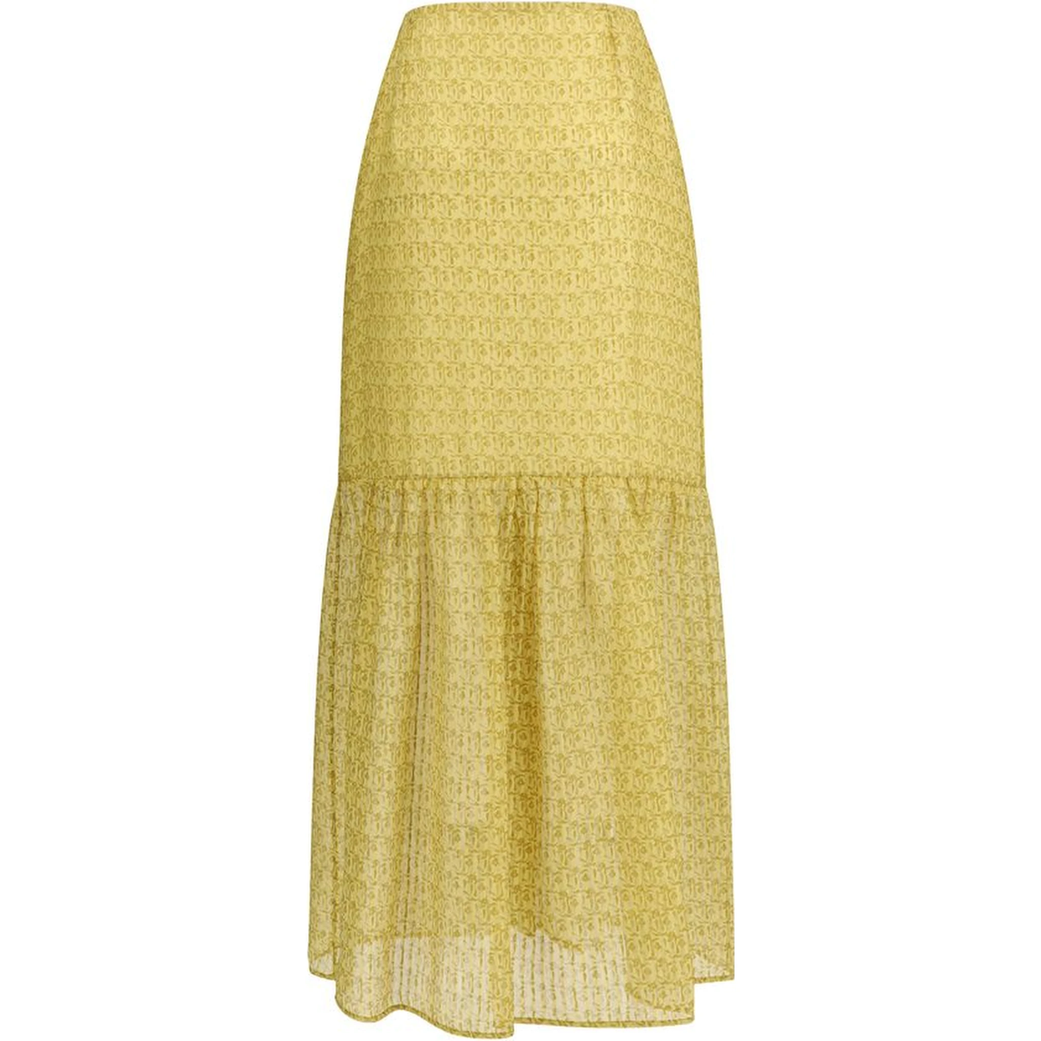 Bicolor Silk Long Skirt