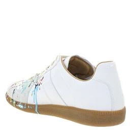 White Calf Leather Bos Taurus Sneakers