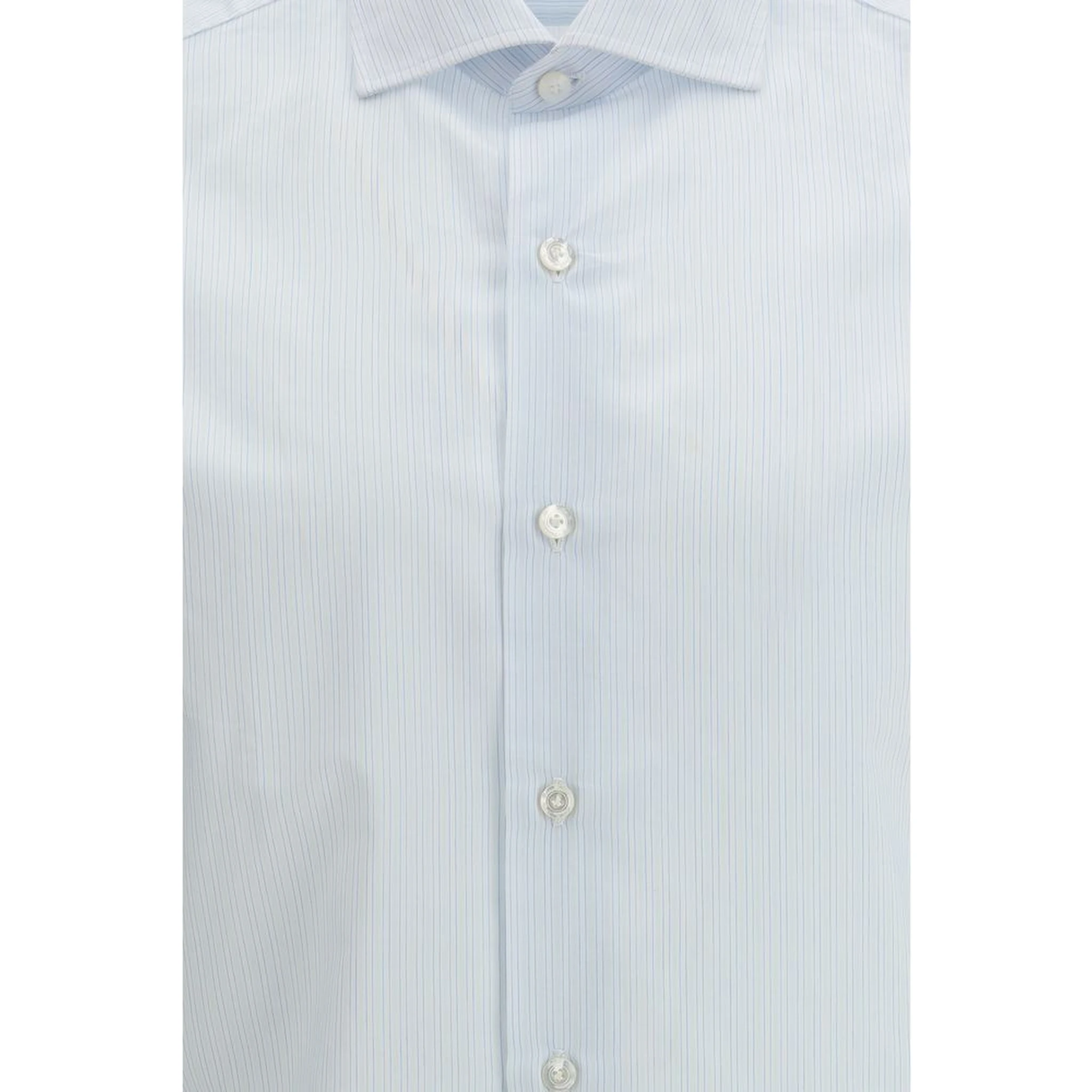 قميص قطني أزرق بنقشة