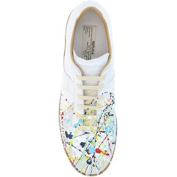 White Calf Leather Bos Taurus Sneakers