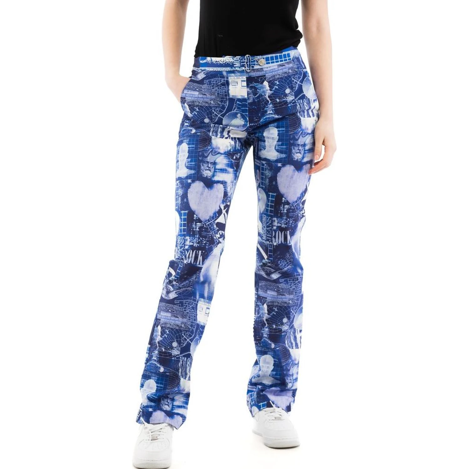 Multicolor Cotton Casual Pants
