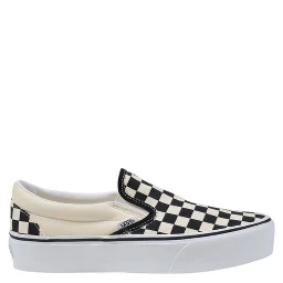 White Fabric Platform Sneakers