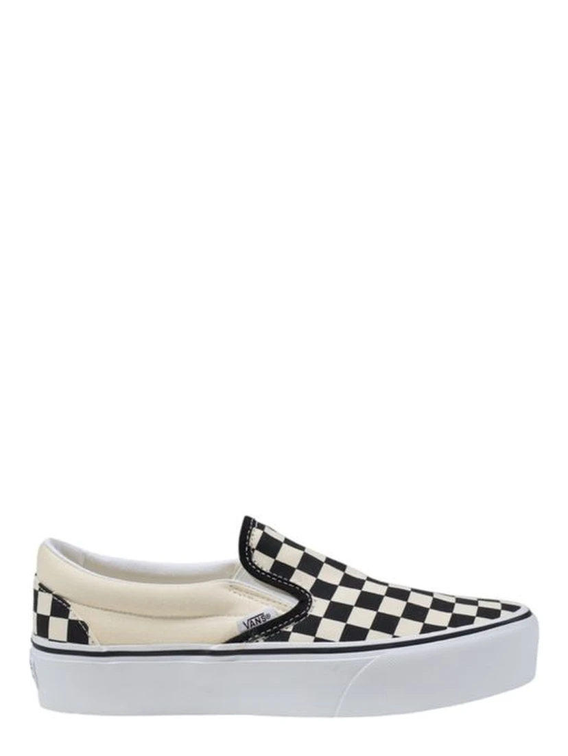 White Fabric Platform Sneakers