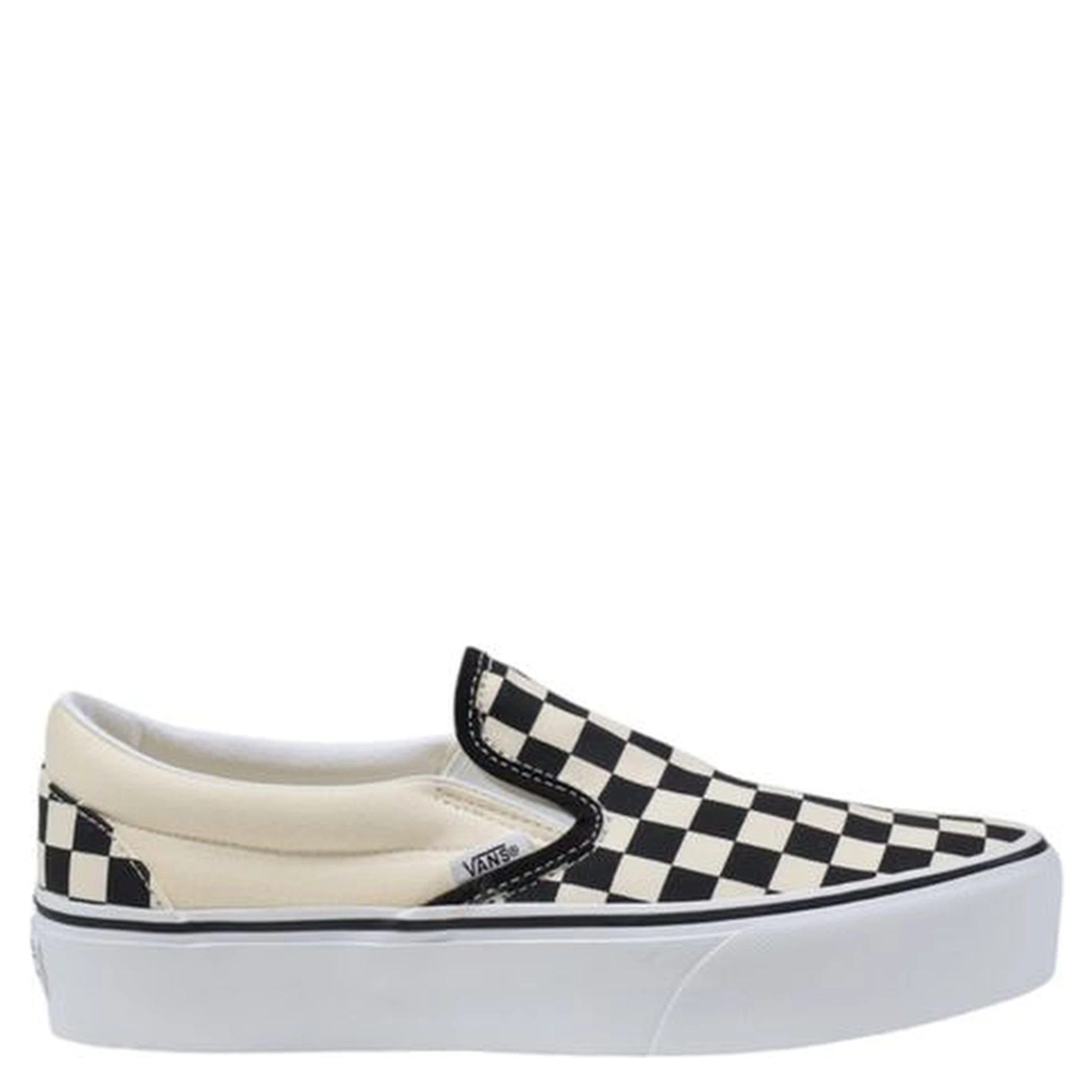 White Fabric Platform Sneakers