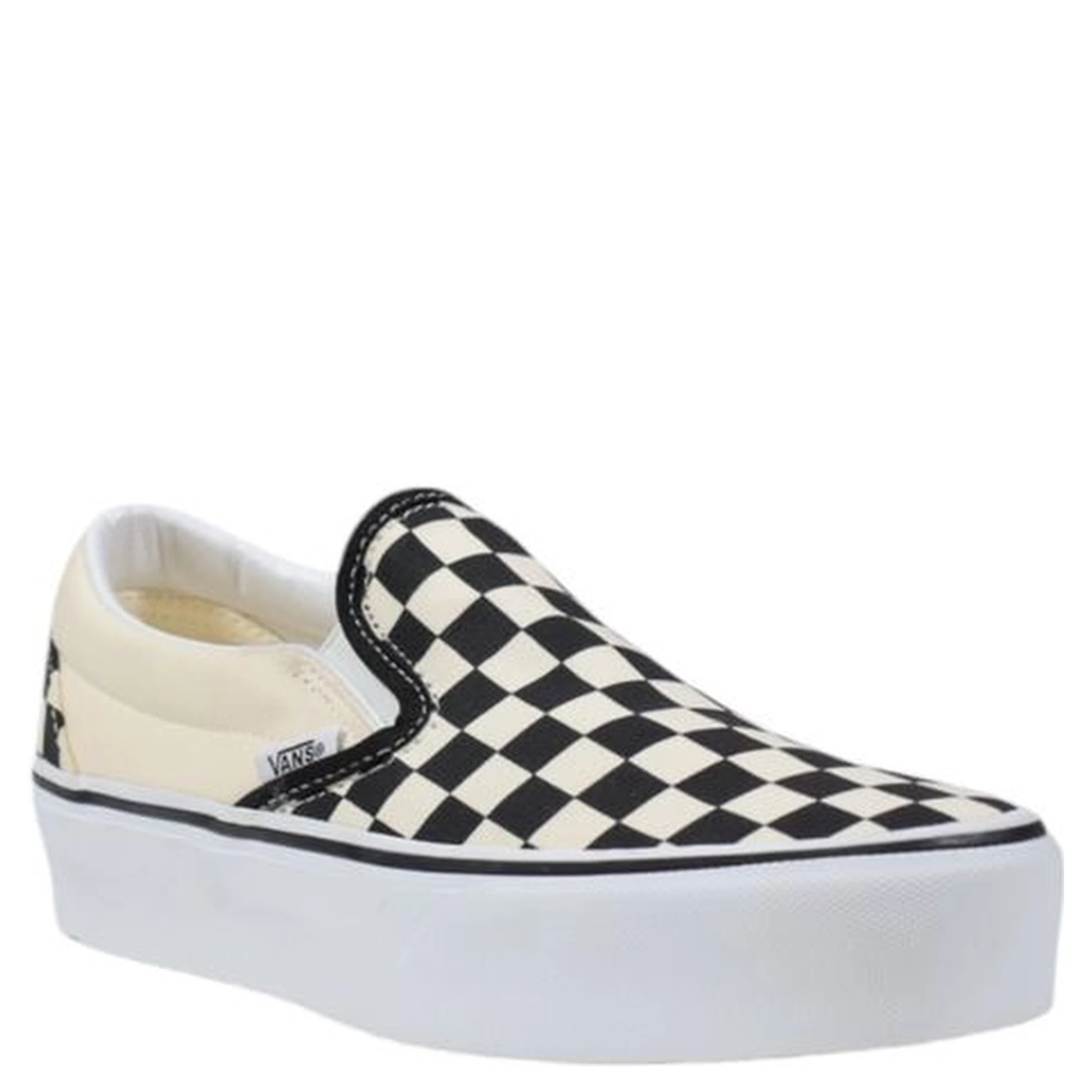 White Fabric Platform Sneakers