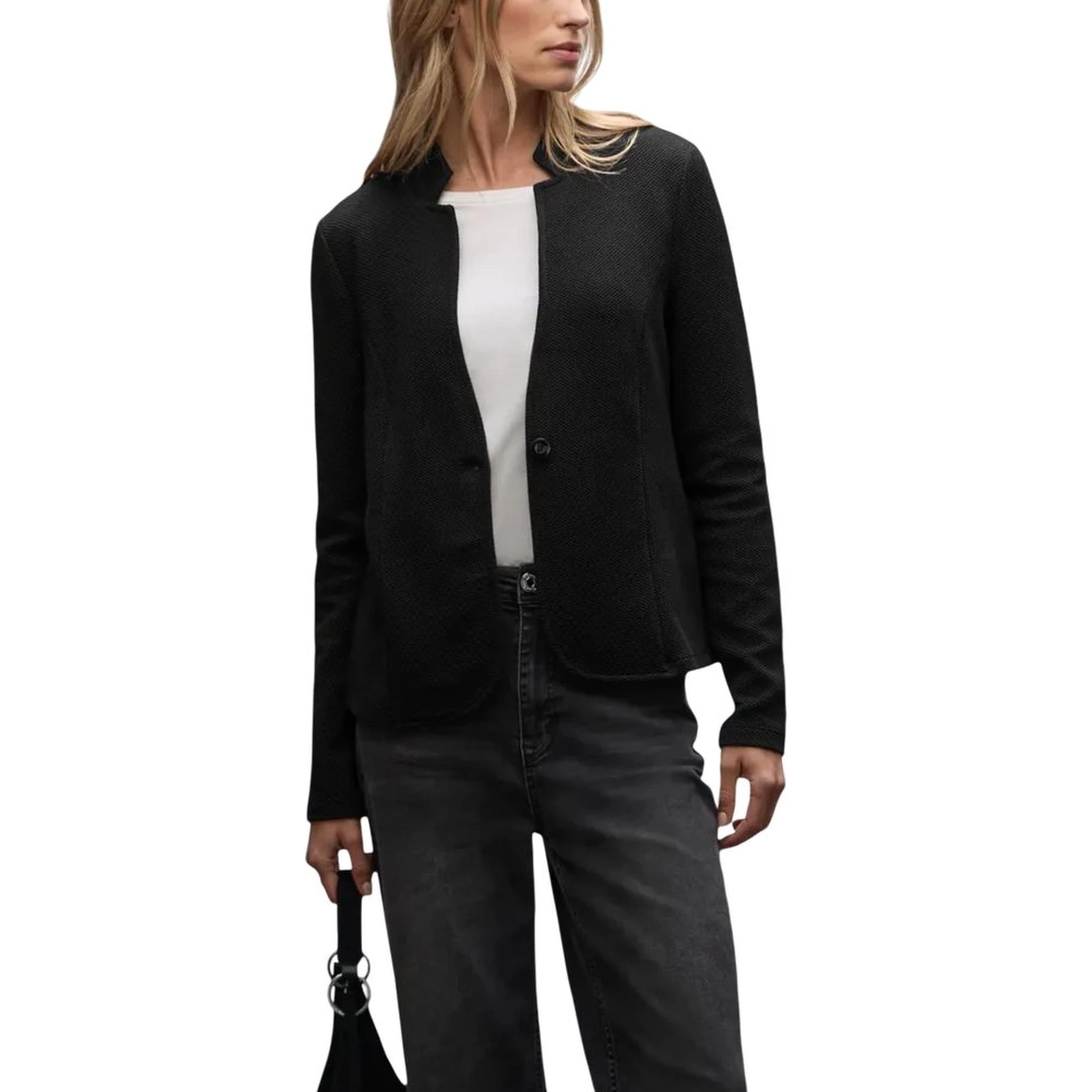 Black Cotton Blazer