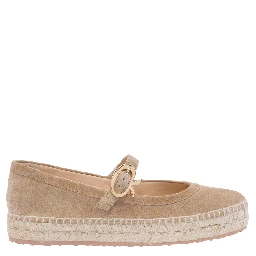 جيانفيتو روسي حذاء مسطح باللون البيج