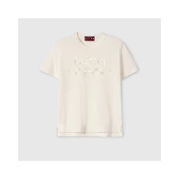 Cotton crewneck t-shirt with logo