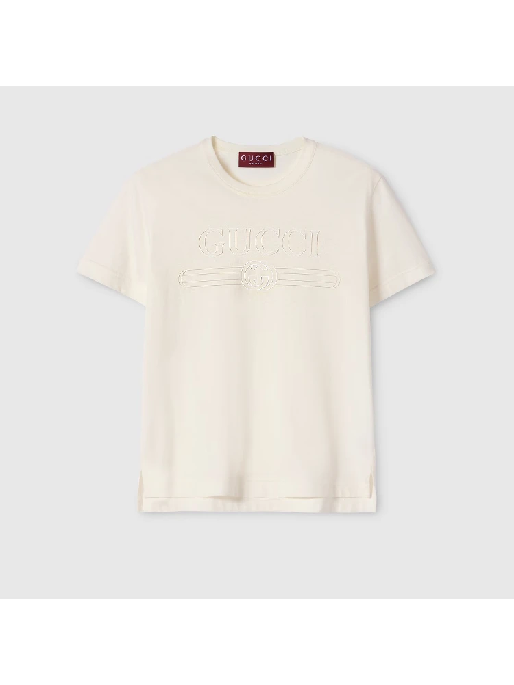 Cotton crewneck t-shirt with logo