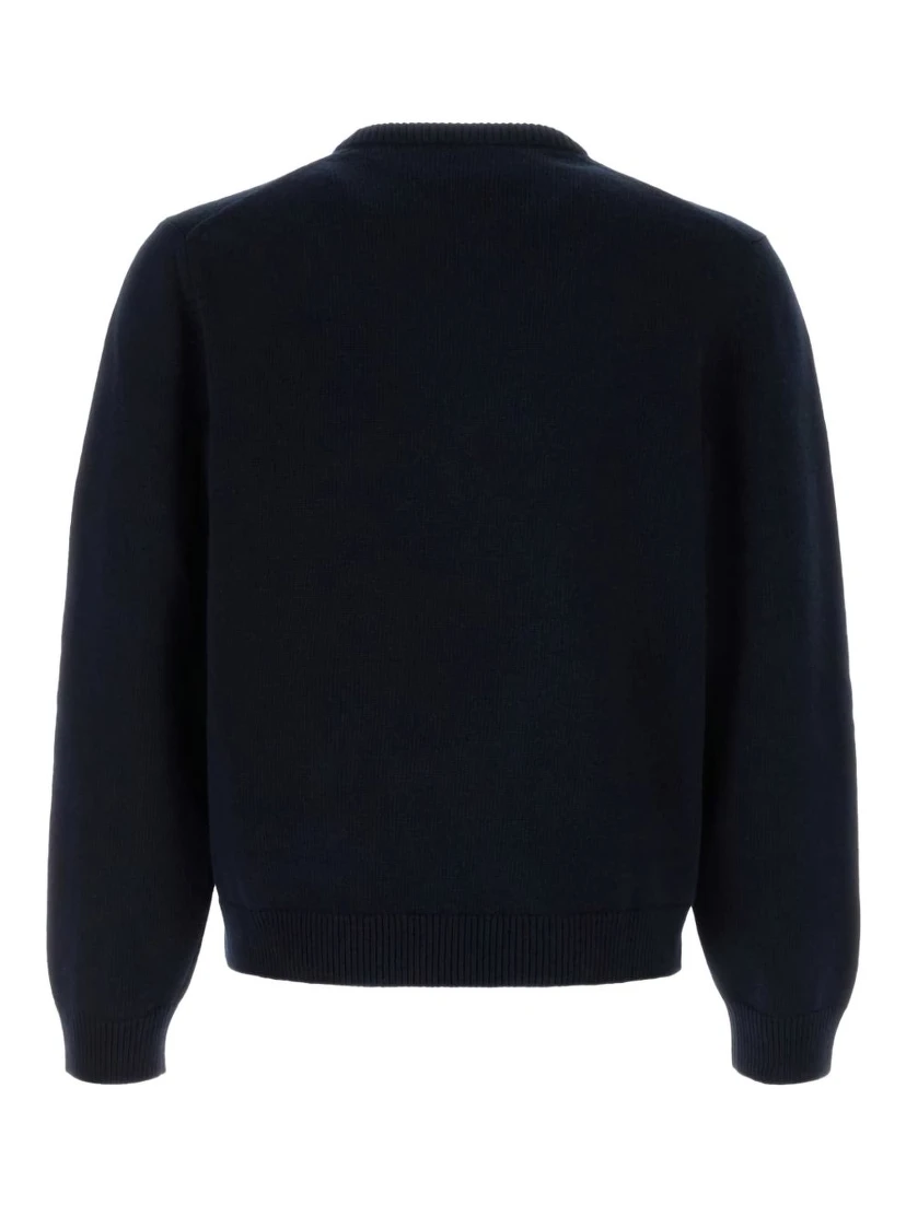 Crewneck knitwear in wool with logo