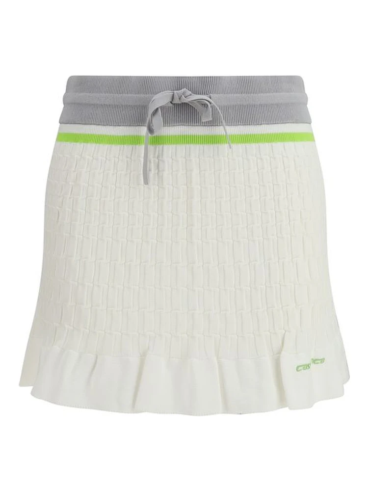 White Cotton Mini Skirt