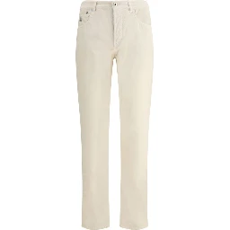 White Cotton Casual Pants