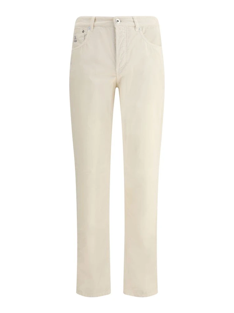 White Cotton Casual Pants