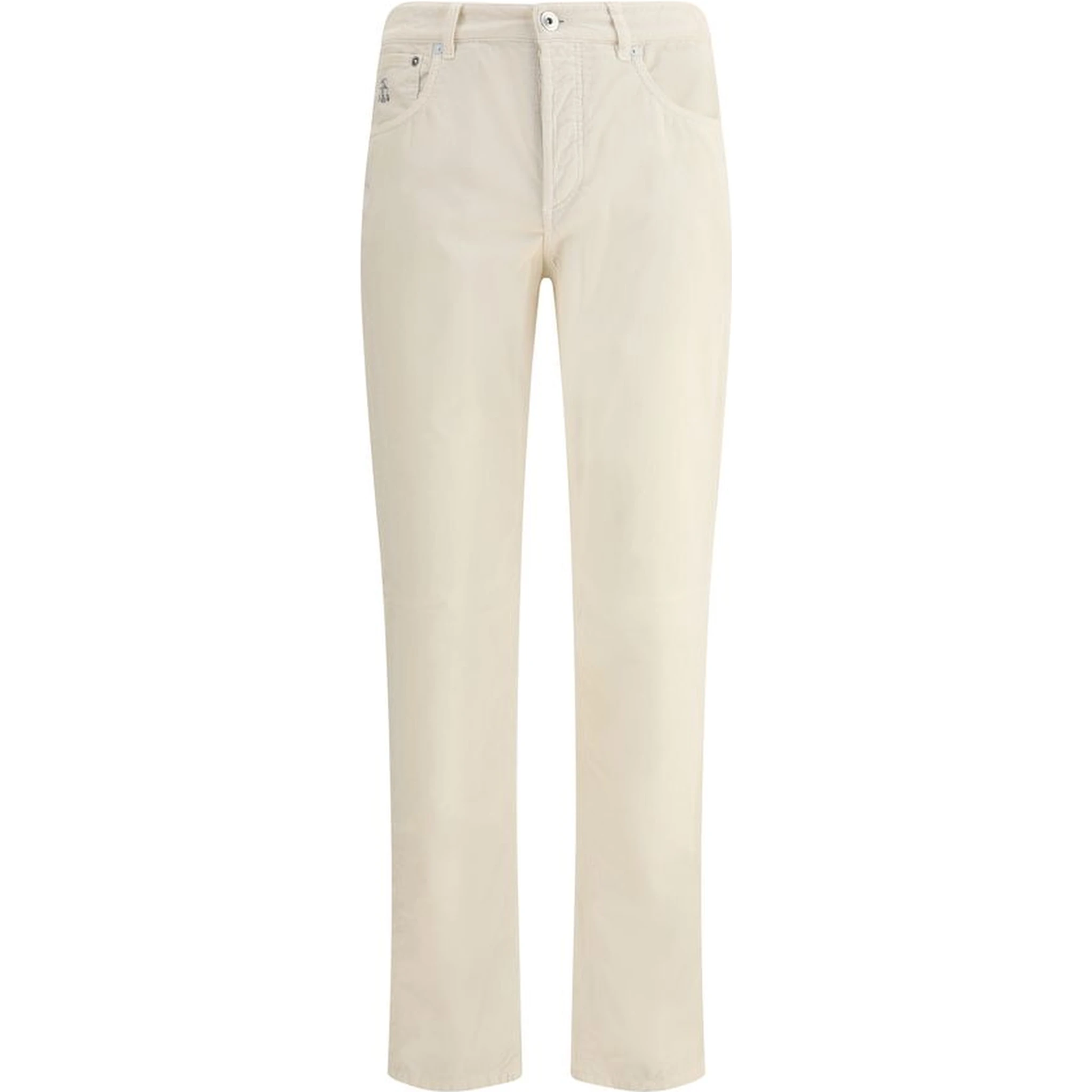 White Cotton Casual Pants