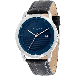 Black Leather Dress Watch