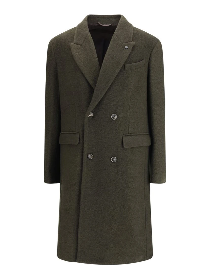 Bicolor Fleece Wool Coat