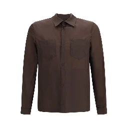 Brown Polyamide Dress Shirt
