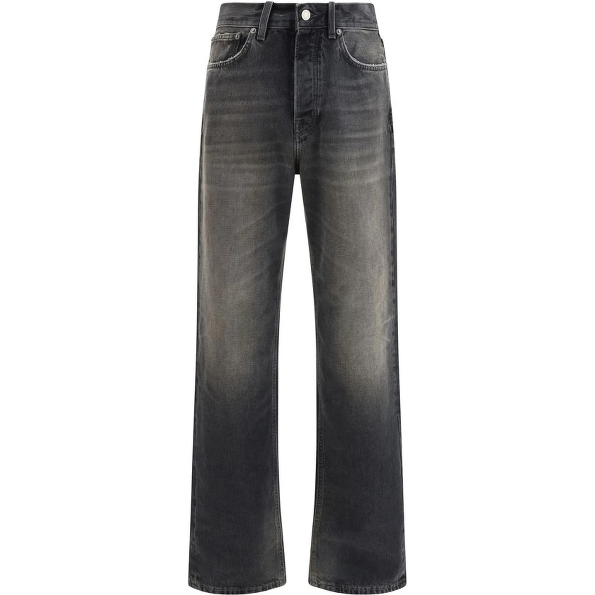 Black Cotton Relaxed Fit Jeans