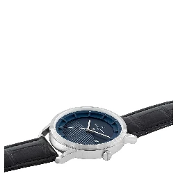 Black Leather Dress Watch