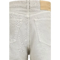 Gray Cotton Straight-Leg Jeans