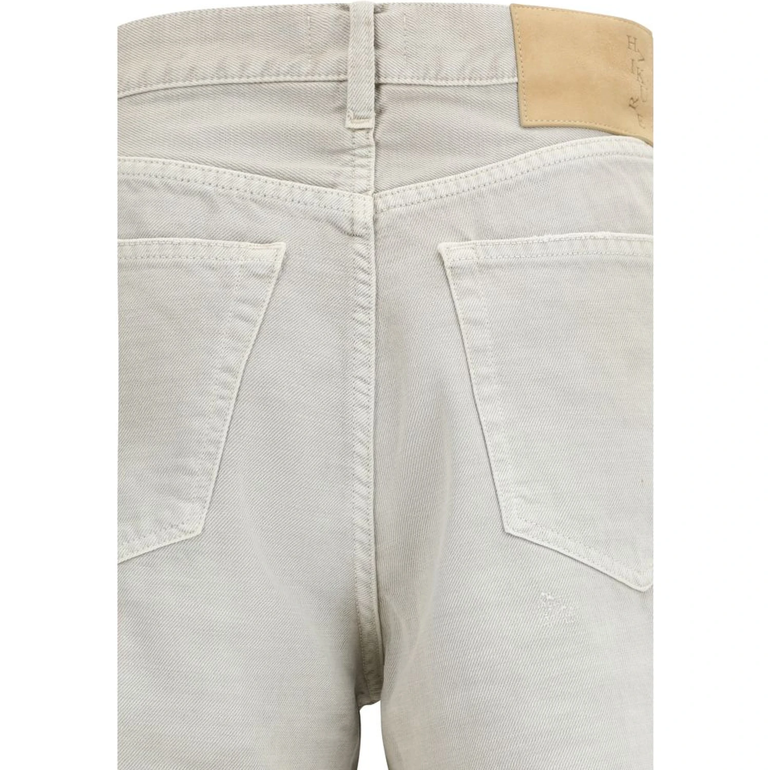 Gray Cotton Straight-Leg Jeans