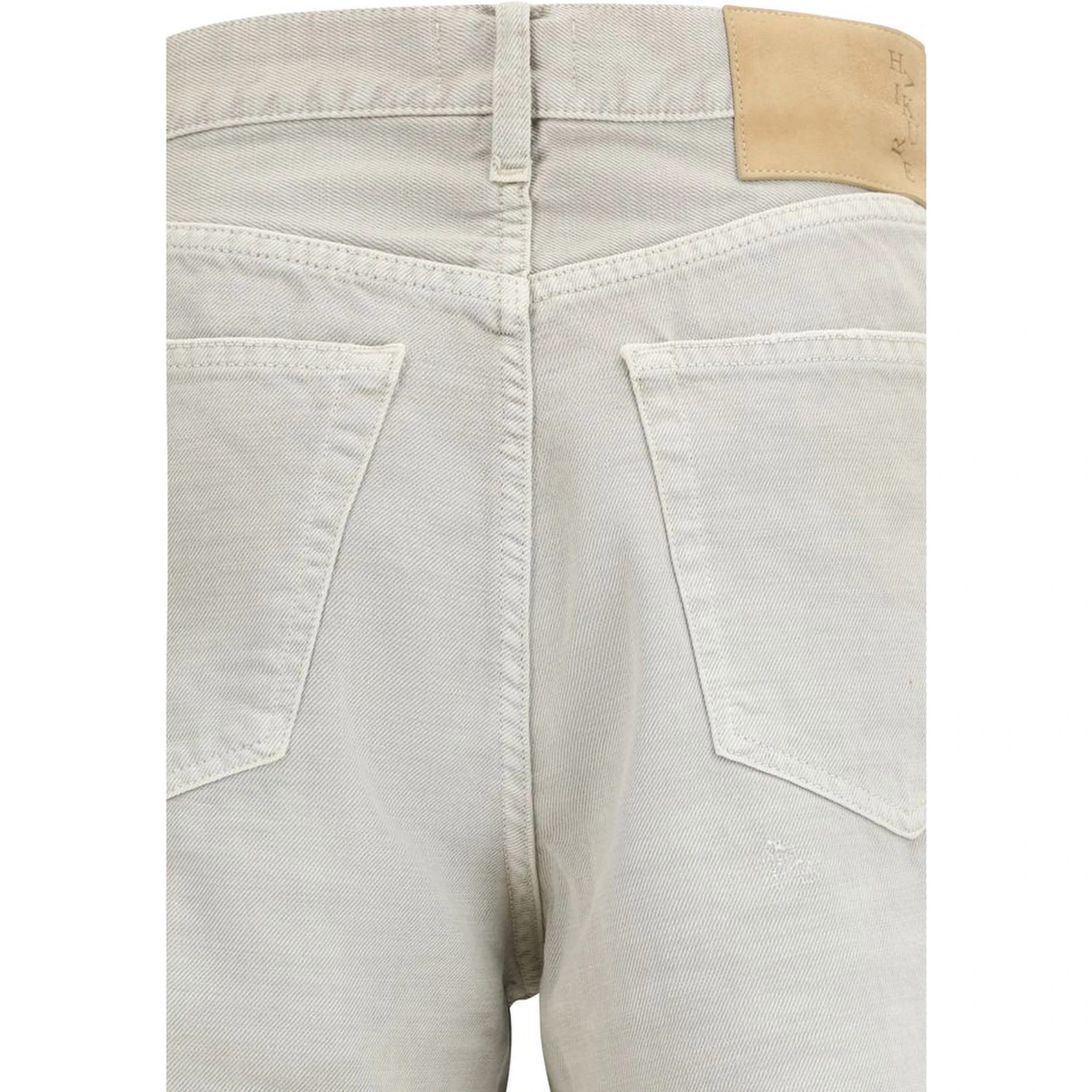 Gray Cotton Straight-Leg Jeans