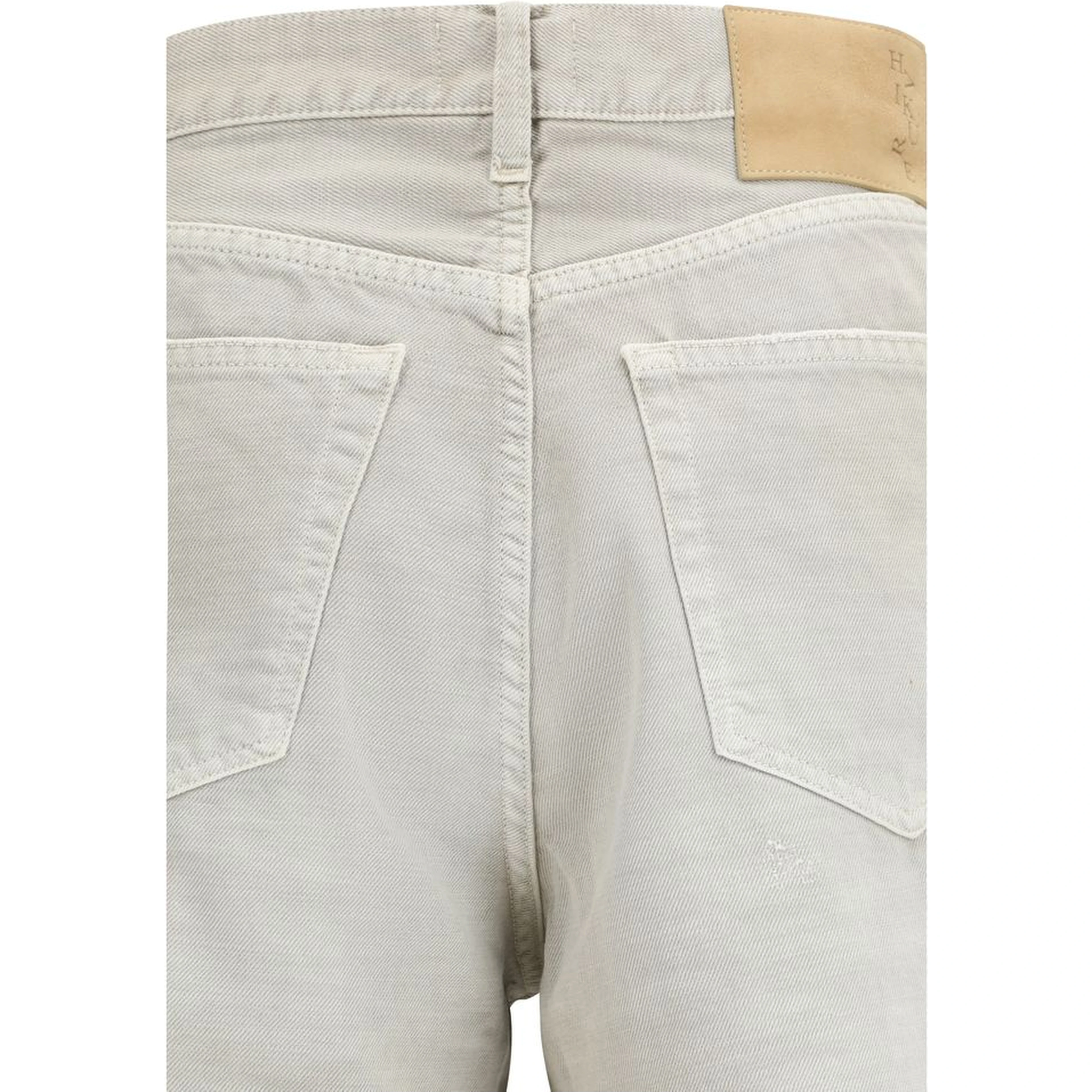 Gray Cotton Straight-Leg Jeans