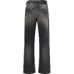 Black Cotton Relaxed Fit Jeans