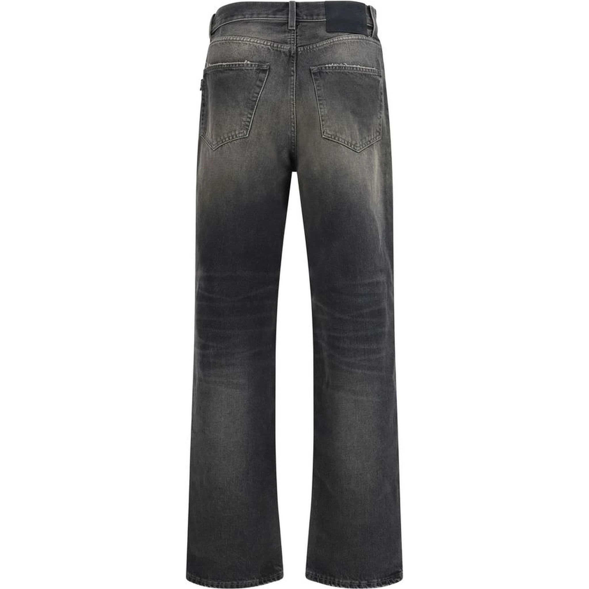Black Cotton Relaxed Fit Jeans