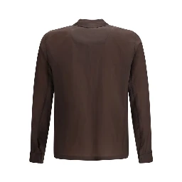 Brown Polyamide Dress Shirt