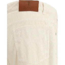 White Cotton Casual Pants