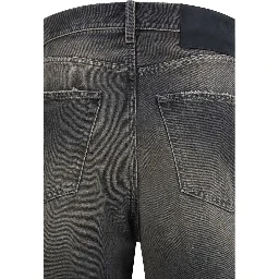Black Cotton Relaxed Fit Jeans