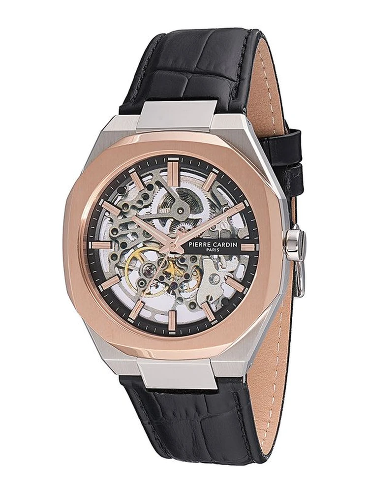 Black Leather Dress Watch