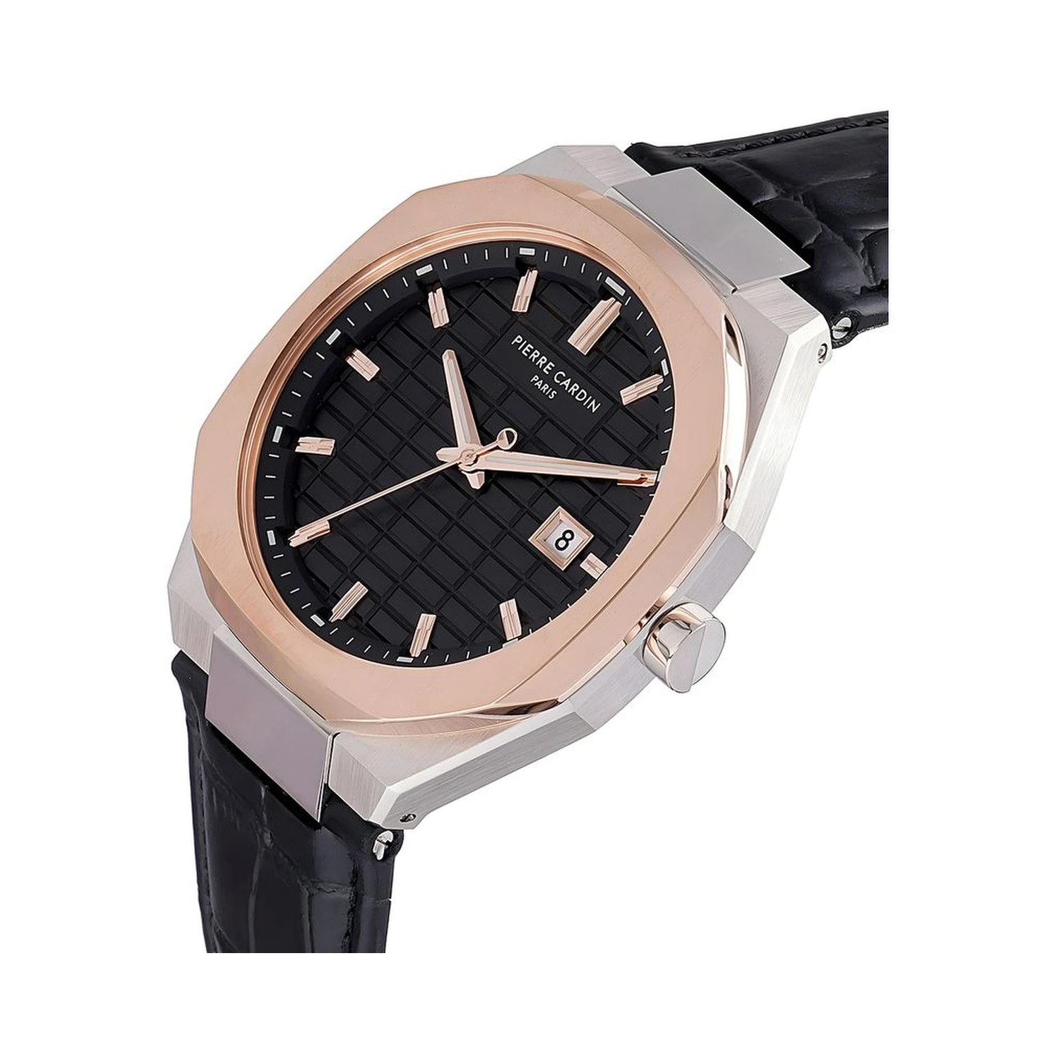 Black Leather Dress Watch